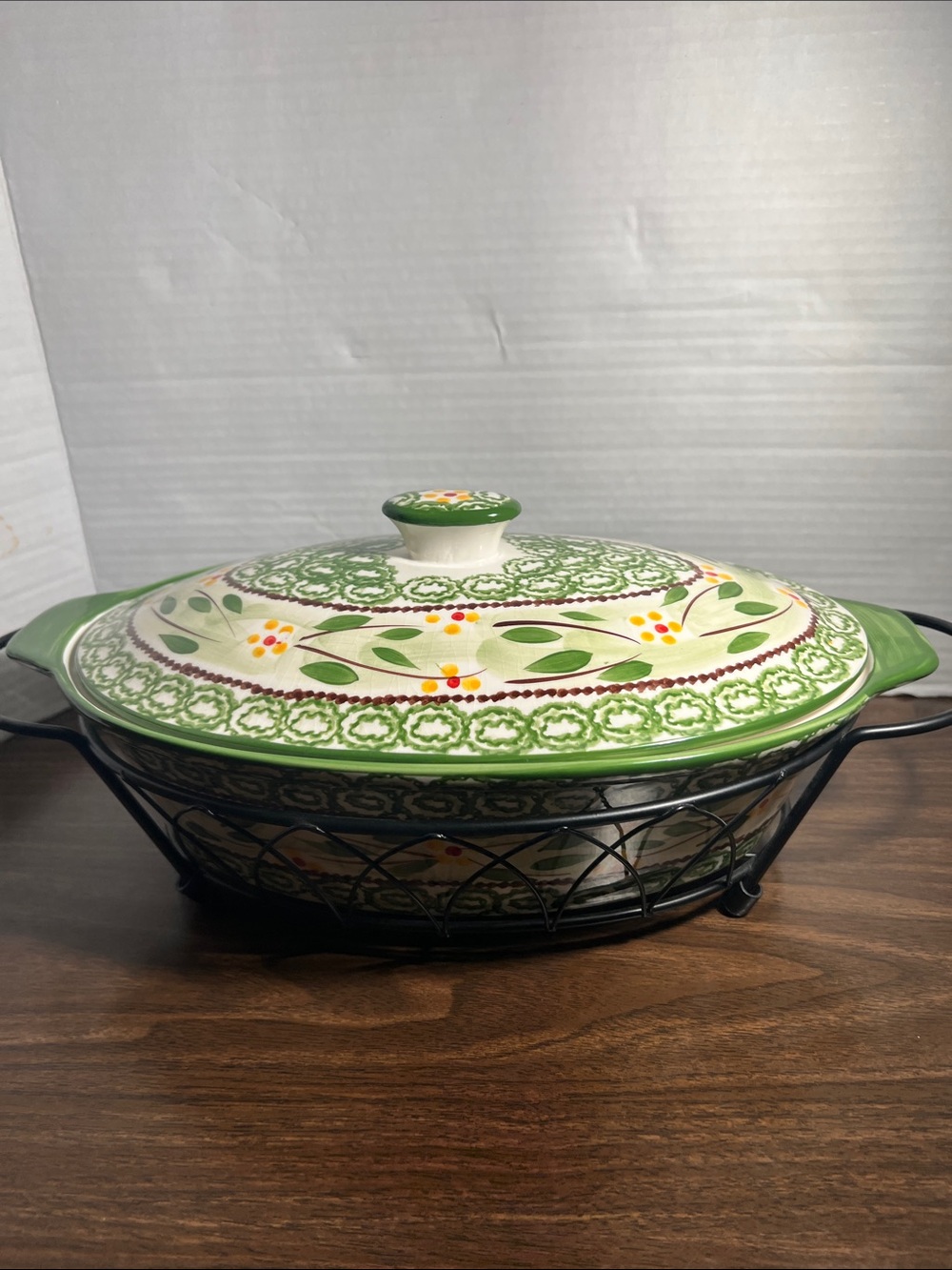 Temptations  by Tara Large Oval Ceramic Covered Casserole Dish - Picture 5 of 10